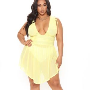 Fashionnova yellow summer dress US size 2XL